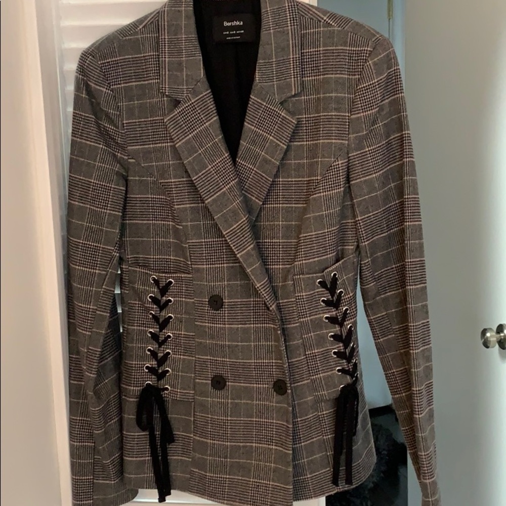 Bershka blazer with corset details